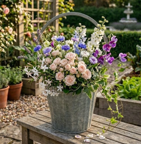 Vintage style galvanised metal - style,