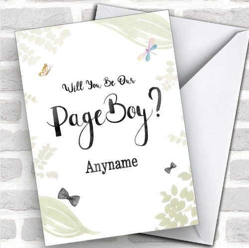 Page boy leaves watercolour - page,