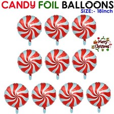 10pcs Christmas Candy Foil Balloons 18inch Inflatable Foil Balloon Xmas Party UK