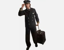 Dress Up America Pilot Costume for Adults  Airline Captain Uniform for Men LARGE