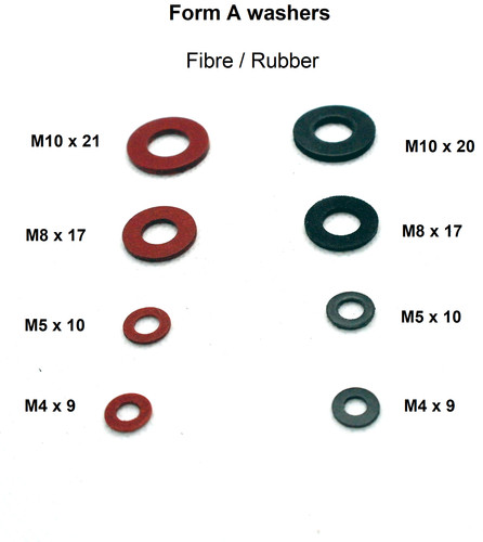 Form fibre rubber washers - form, or