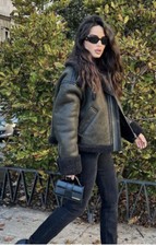 ZARA DOUBLE FACED JACKET GREEN