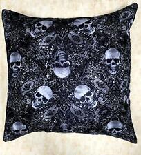Filigree Skull Gothic Cushion Cover Decorative Case fits 18" x 18" Halloween