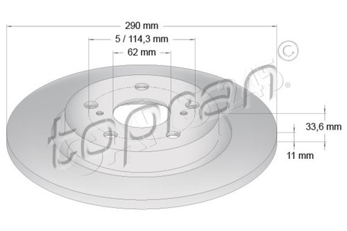 Brake disc rear - brake, left