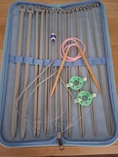 Knitting Needles (Long) with Accessories and Case. Various Sizes.