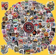 100 X Rock Stickers Lot Heavy Metal Punk Band Music Guitar Car Decals Skateboard