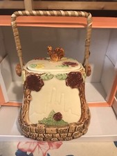 Wade Heath Vintage Garden Wall Biscuit Barrel  Tea Crockery Pottery Decorative