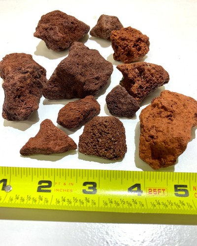 Red volcanic lava rocks - red,
