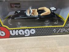 Burago 1:24 Scale Porsche 356 B Cabriolet Black Model Car In Original Box