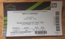Micky Flanagan Used Ticket SSE Wembley Arena 30/9/2017 'An Another Fing' Tour