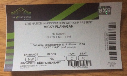 Micky flanagan used - used, ticket