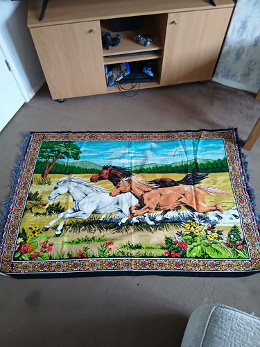 Vintage fabric horse pictorial - vintage,