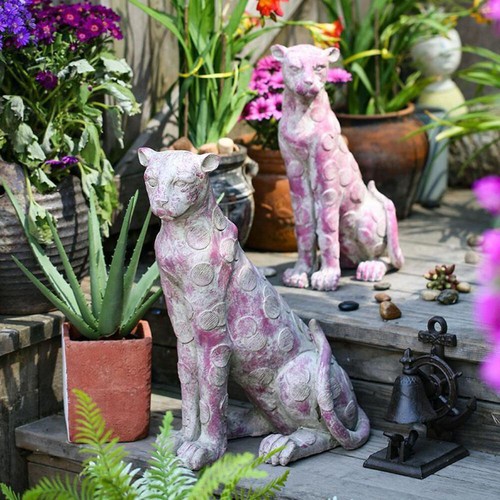 Two garden handmade stone cat - two,
