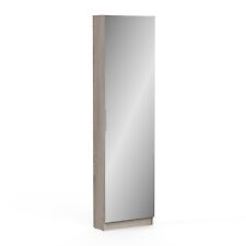 Reflex Tall Mirrored Shoe Cabinet Narrow Hallway Cupboard Storage Organiser