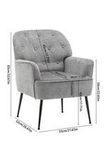 Upholstered Chenille Fabric Lounge Armchair Accent Chair Padded Seat Metal Legs