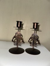 Black Gothic Candle Holder Set of 2 Cute Skull Candle Holders