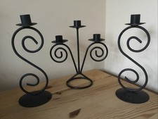 Black Spiral Metal Candlestick