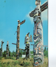 postcard:  CANADIAN INDIAN TOTEM POLES