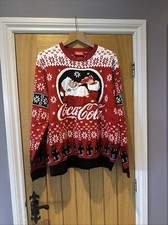 Santa Coca Cola Coke Knitted Christmas Jumper Size XL