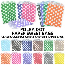 Paper Sweet Bags Polka Dots - Candy Retail Wedding Birthday Party Goodie Bag