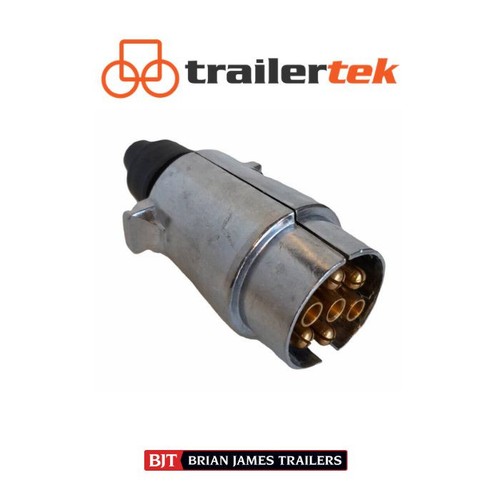 Aluminium pin trailer plug - aluminium,