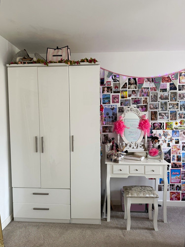 White freestanding wardrobe - white,