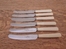 Vintage Set 6 x Faux Bone Handle TEA / BUTTER CUTLERY - Thomas Turner Sheffield