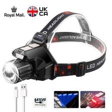 Waterproof Head Torch LED Headlamp Headlight Flashlight Camping Fishing Lamp USB