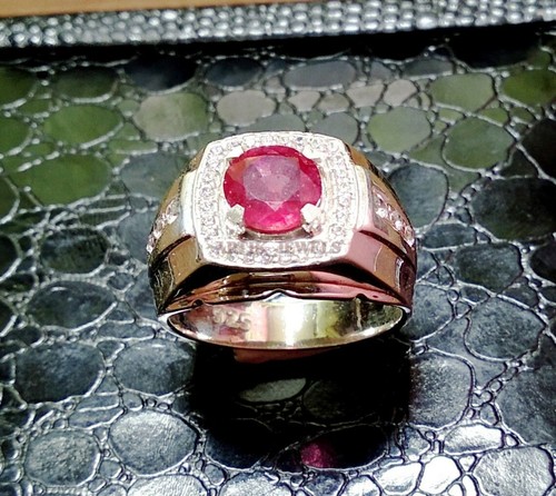Heated ruby gemstone with - heated,