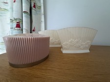 Paul & Joe Vanity Set Brush Holders Art Deco style Dressing Table Pink