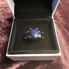 TGGC Sterling Silver London Blue Topaz Ring (Size J) – 5.08g – Oval Cut Gemstone