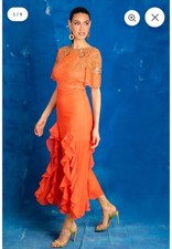 Virgos Lounge Asli Dress Orange with god detailing size 8 Brand New 
