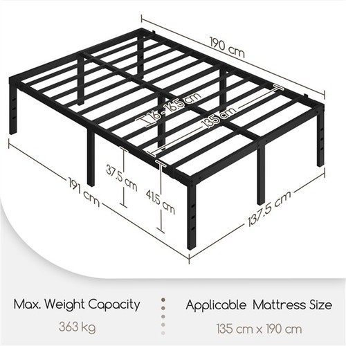 Double metal platform bed - platform,