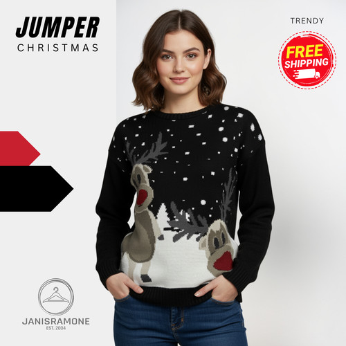 Christmas reindeer jumper - christmas,