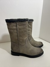 NEXT Grey Boots Leather Slouch Casual Fur Size 3 New With Box