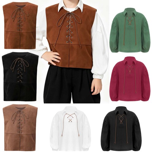 Boy lace waistcoat viking - waistcoat,