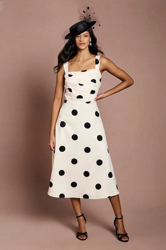 Coast ivory fit flare dress - fit,
