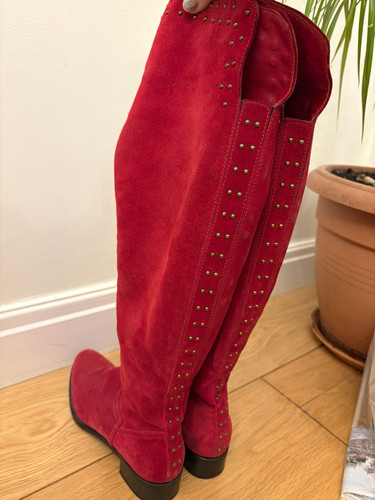 Russell bromley red - &, suede