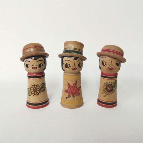 Japanese kokeshi doll set 3 - kokeshi, of