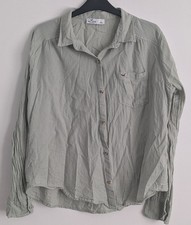 L Hollister Button Up Green