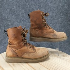 Georgia Boots Mens 11 M Barracuda Combat Lace Up Work Steel Toe Brown Leather