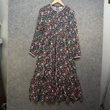 Boden Dress Womens Size UK 12 Multi Floral Bloom Trim Detail Stretch Maxi Boho