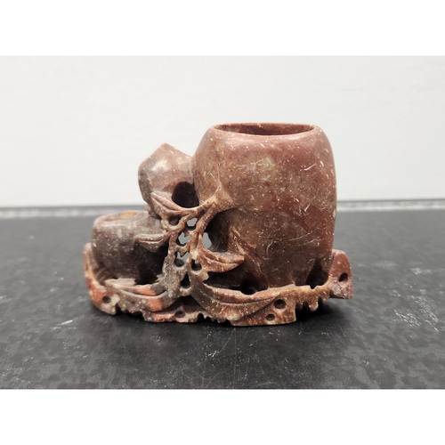 Vintage hand carved soapstone - hand,