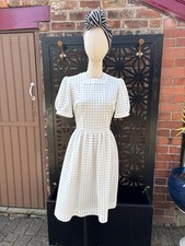 vintage 1960s Does 40’s  Spotty  Tea dress 10? (marked)