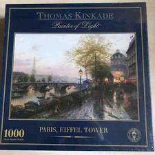 Gibsons Thomas Kinkade 1000 piece Jigsaw Puzzle Paris, Eiffel Tower NEW/SEALED