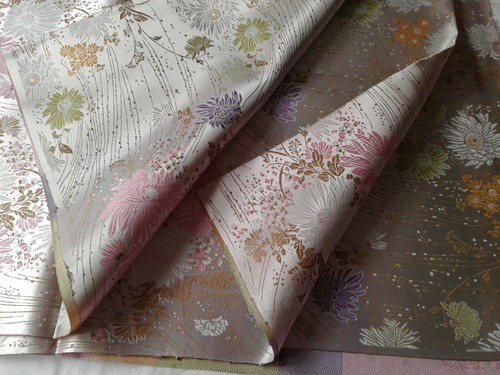 Silvery white satin - silvery, satin/faux