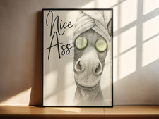 Funny Donkey Wall Art Print