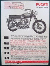 DUCATI 160 MONZA JUNIOR MOTORCYCLE Sales Specification Leaflet c1964-67