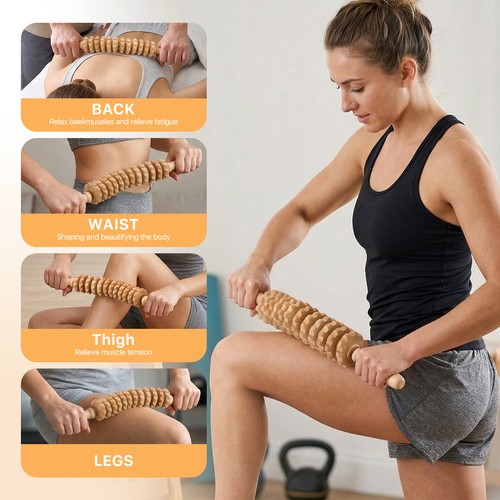 Wooden massage roller - wooden,
