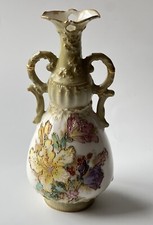 Antique Wien Teplitz Vase - Austria Floral Hand painted 20 cm